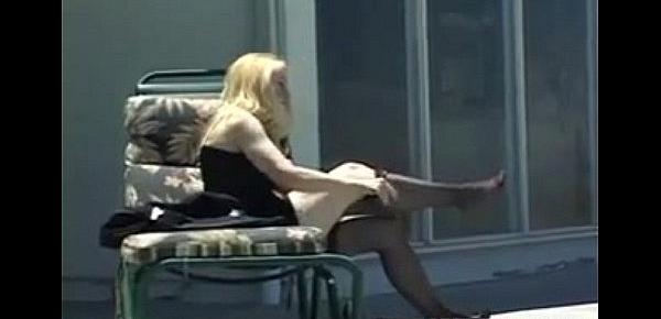  Blonde Mother Pounding Out By A Pool